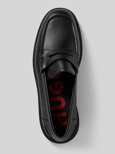 Peek & Cloppenburg HUGOPenny-Loafer Aus Leder Mit Label-Details Modell 'Chaol' In Black