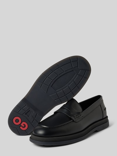 Peek & Cloppenburg HUGOPenny-Loafer Aus Leder Mit Label-Details Modell 'Chaol' In Black