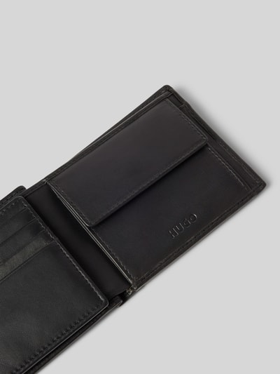 Peek & Cloppenburg HUGOPortemonnaie Aus Schafsleder Mit Label-Print Modell 'Tibby' In Black