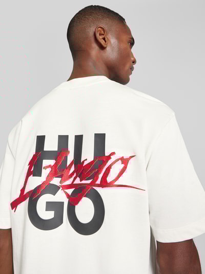 Peek & Cloppenburg HUGORegular Fit T-Shirt Mit Rundhalsausschnitt Modell 'Dlogotee' In Offwhite
