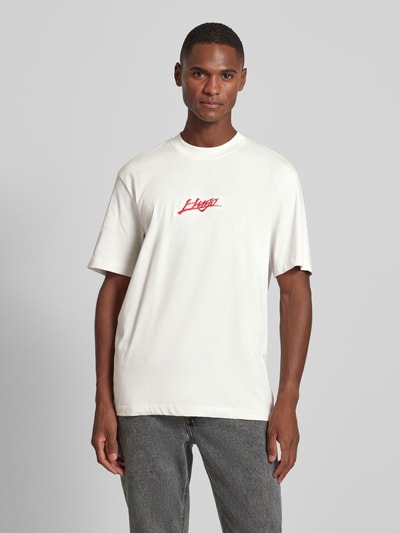 Peek & Cloppenburg HUGORegular Fit T-Shirt Mit Rundhalsausschnitt Modell 'Dlogotee' In Offwhite