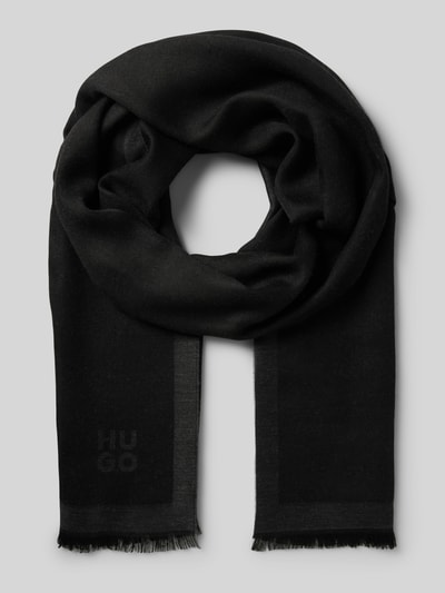 Peek & Cloppenburg HUGOSchal aus Viskose-Mix mit Label-Stitching in black