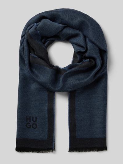 Peek & Cloppenburg HUGOSchal aus Viskose-Mix mit Label-Stitching in marine