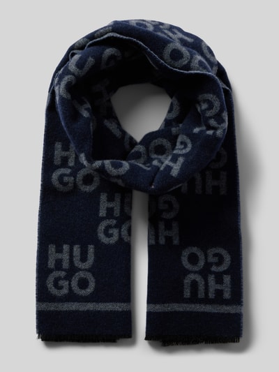 Peek & Cloppenburg HUGOSchal mit Label-Print Modell 'Martyn' in marine