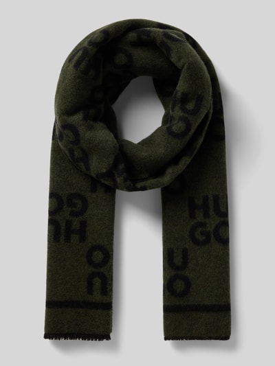 Peek & Cloppenburg HUGOSchal mit Label-Print Modell 'Martyn' in oliv