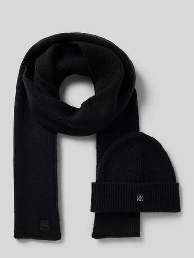 Peek & Cloppenburg HUGOSet aus Schal und Mütze Modell 'Zaso' in black