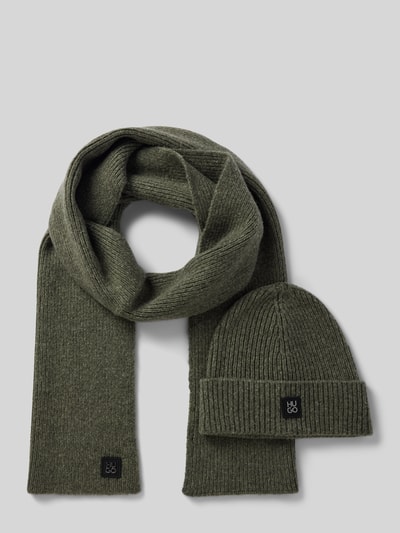 Peek & Cloppenburg HUGOSet aus Schal und Mütze Modell 'Zaso' in hellgruen melange