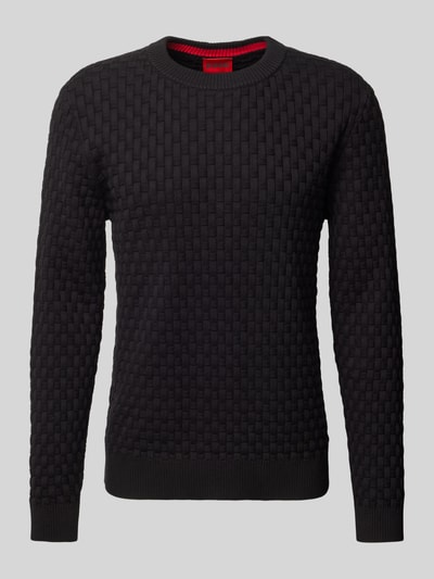 Peek & Cloppenburg HUGOStrickpullover Mit Strukturmuster Modell 'Stubon' In Black