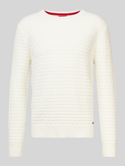 Peek & Cloppenburg HUGOStrickpullover Mit Strukturmuster Modell 'Stubon' In Offwhite