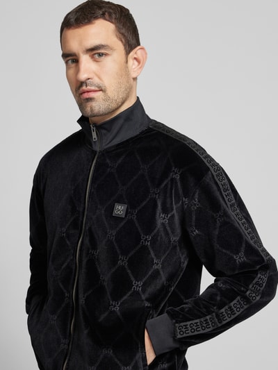 Peek & Cloppenburg HUGOSweatjacke Mit Label-Detail Modell 'Dranchiso' In Black