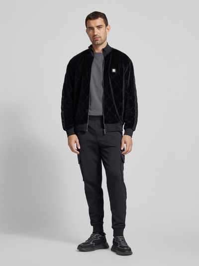 Peek & Cloppenburg HUGOSweatjacke mit Label-Detail Modell 'Dranchiso' in black