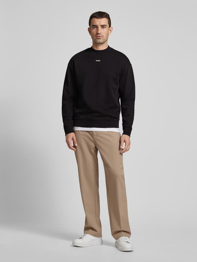 Peek & Cloppenburg HUGOSweatshirt mit Label-Schriftzug Modell 'Dapocrew' in black