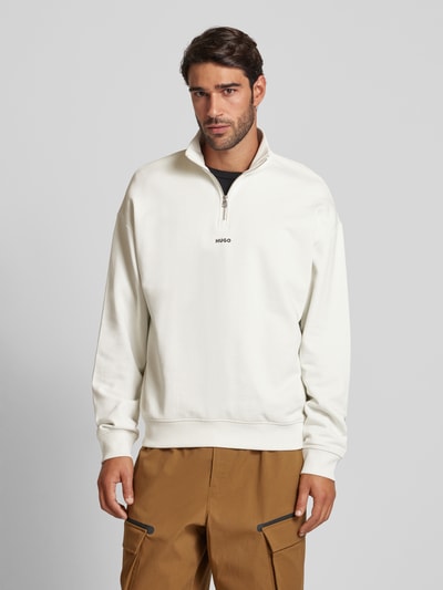 Peek & Cloppenburg HUGOSweatshirt Mit Troyer-Kragen Modell "Durty" In Offwhite
