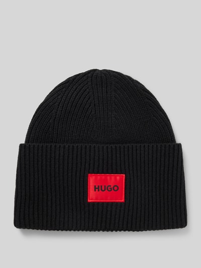 Peek & Cloppenburg HUGOWollmütze mit Label-Patch Modell 'Saffa' in black