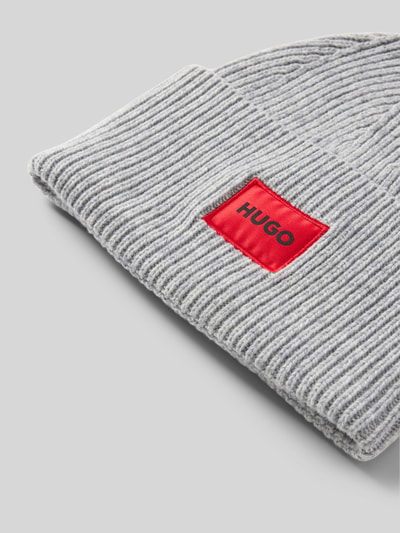 Peek & Cloppenburg HUGOWollmütze Mit Label-Patch Modell 'Saffa' In Silber