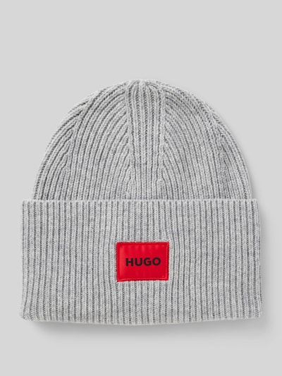 Peek & Cloppenburg HUGOWollmütze mit Label-Patch Modell 'Saffa' in silber