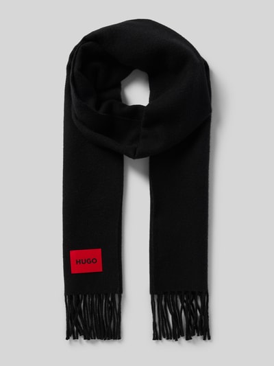 Peek & Cloppenburg HUGOWollschal mit Label-Patch in black