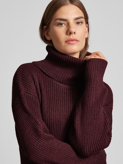 Peek & Cloppenburg ICHIStrickkleid Mit Rollkragen Modell 'ANDOSA' In Bordeaux