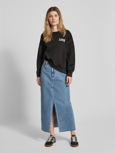 Peek & Cloppenburg ICHISweatshirt mit Motiv-Stitching Modell 'MERELLA' in black