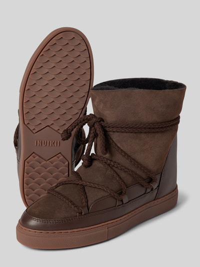 Peek & Cloppenburg INUIKIILederstiefel Mit Label-Schriftzug In Dunkelbraun