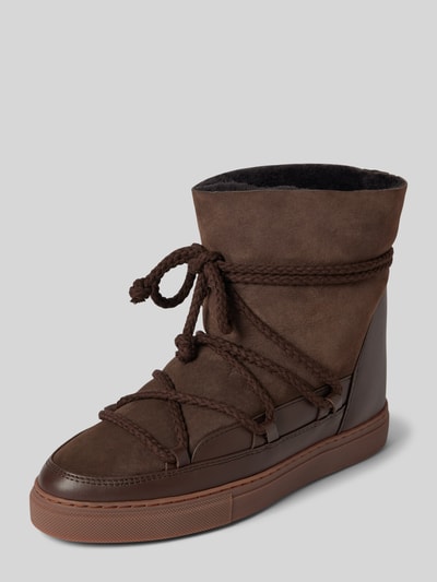 Peek & Cloppenburg INUIKIILederstiefel mit Label-Schriftzug in dunkelbraun