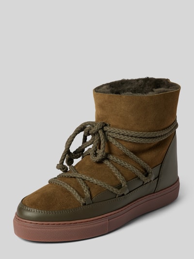 Peek & Cloppenburg INUIKIILederstiefel mit Label-Schriftzug in oliv