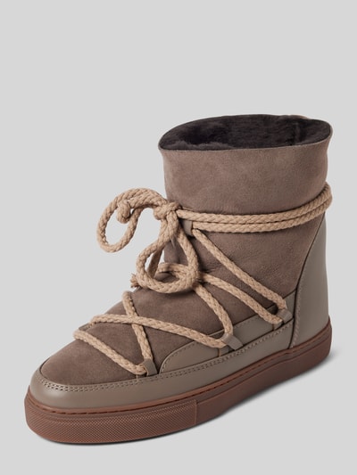 Peek & Cloppenburg INUIKIILederstiefel mit Label-Schriftzug in taupe