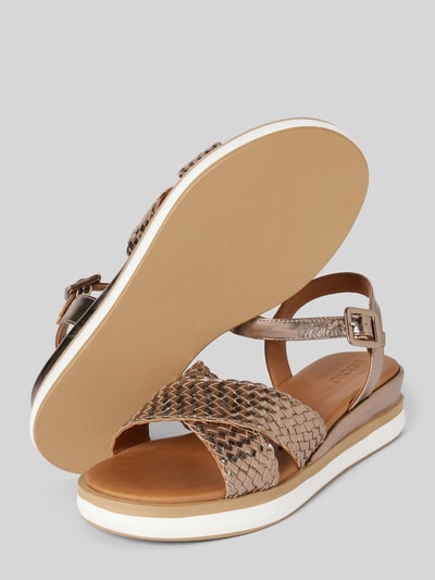 Peek & Cloppenburg INUOVOSandale In Flecht-Optik In Metallic Braun