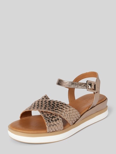 Peek & Cloppenburg INUOVOSandale in Flecht-Optik in metallic braun