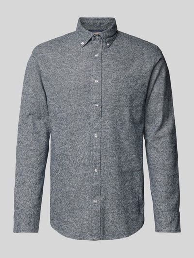 Peek & Cloppenburg Jack & Jones PremiumSlim Fit Freizeithemd Button-Down-Kragen Modell 'BLUNORRIS' In Marine