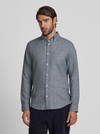 Peek & Cloppenburg Jack & Jones PremiumSlim Fit Freizeithemd Button-Down-Kragen Modell 'BLUNORRIS' In Marine