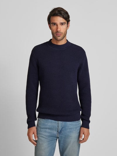Peek & Cloppenburg Jack & Jones PremiumStrickpullover Mit Gerippten Abschlüssen Modell 'VIGGO' In Dunkelblau