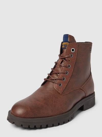 Peek & Cloppenburg Jack & JonesBoots mit Label-Detail Modell 'BERNIE' in cognac