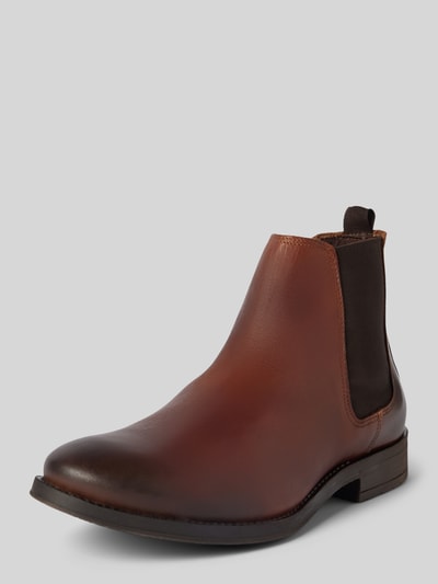 Peek & Cloppenburg Jack & JonesChelsea Boots aus Leder Modell 'WARGO' in cognac