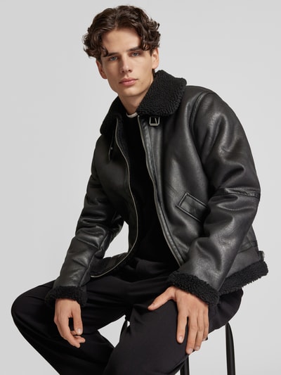 Peek & Cloppenburg Jack & JonesJacke Mit Umlegekragen Modell 'COLE AVIATOR' In Black