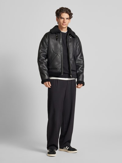 Peek & Cloppenburg Jack & JonesJacke mit Umlegekragen Modell 'COLE AVIATOR' in black