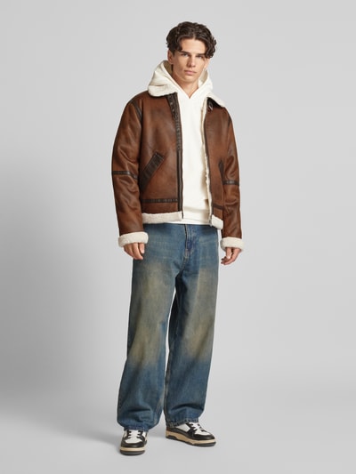 Peek & Cloppenburg Jack & JonesJacke mit Umlegekragen Modell 'COLE AVIATOR' in dunkelbraun