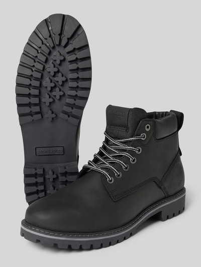 Peek & Cloppenburg Jack & JonesLederboots Mit Label-Badge Modell 'QUEENSWAY' In Black