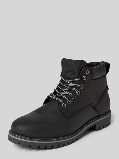 Peek & Cloppenburg Jack & JonesLederboots mit Label-Badge Modell 'QUEENSWAY' in black