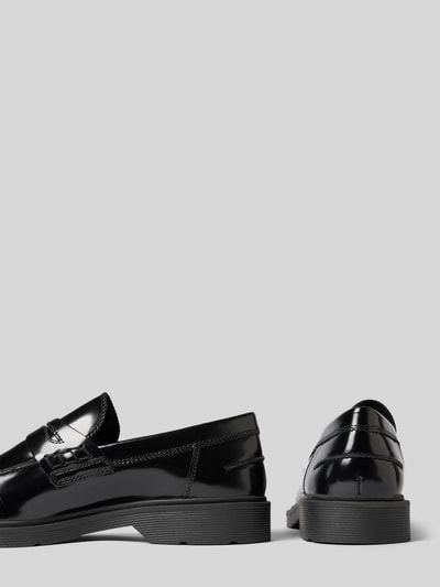 Peek & Cloppenburg Jack & JonesPenny-Loafer Aus Leder Mit Schaftbrücke In Black