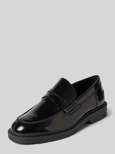Peek & Cloppenburg Jack & JonesPenny-Loafer aus Leder mit Schaftbrücke in black