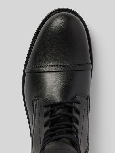 Peek & Cloppenburg Jack & JonesSchnürboots Aus Leder Mit Ziernähten Modell 'SHAUN' In Black