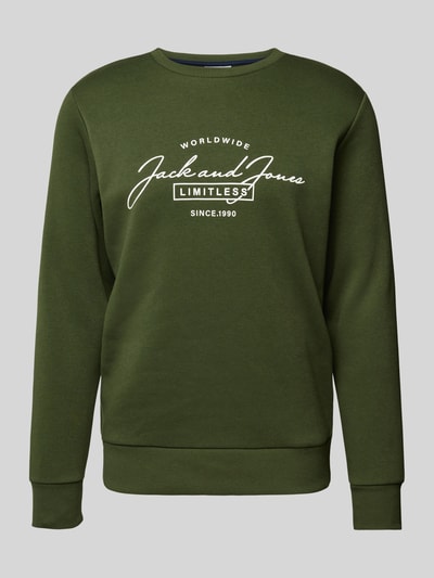 Peek & Cloppenburg Jack & JonesSweatshirt Mit Label-Print Modell 'FERRIS' In Dunkelgruen