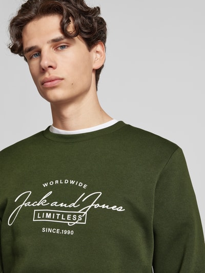 Peek & Cloppenburg Jack & JonesSweatshirt Mit Label-Print Modell 'FERRIS' In Dunkelgruen