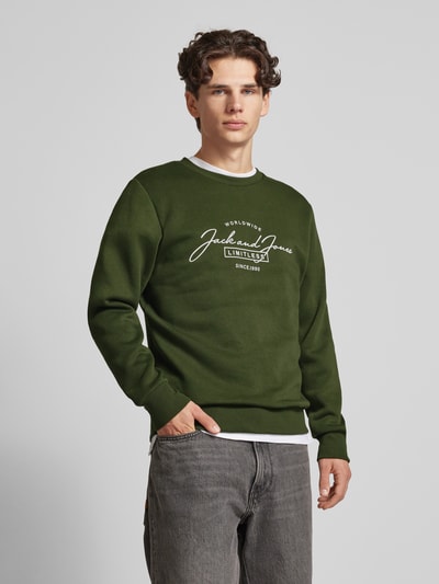 Peek & Cloppenburg Jack & JonesSweatshirt Mit Label-Print Modell 'FERRIS' In Dunkelgruen