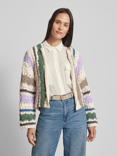 Peek & Cloppenburg Jake*s CasualCropped Cardigan Mit Elastischen Ärmelabschlüssen In Ecru