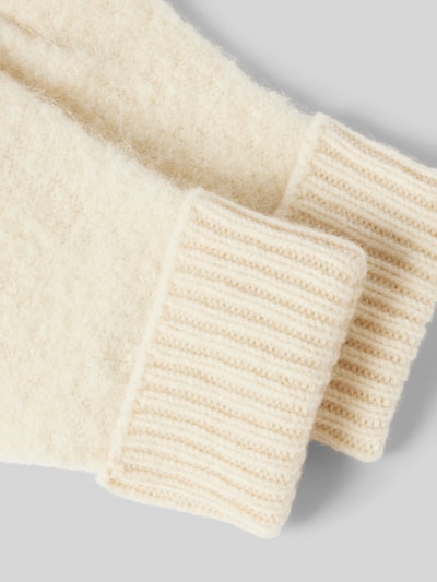 Peek & Cloppenburg Jake*s CasualFäustlinge Aus Woll-Mix Mit Gerippten Abschlüssen In Ecru