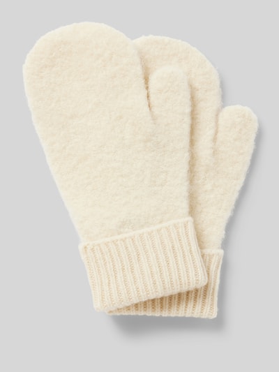 Peek & Cloppenburg Jake*s CasualFäustlinge aus Woll-Mix mit gerippten Abschlüssen in ecru