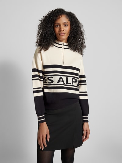 Peek & Cloppenburg Jake*s CasualStrickpullover Aus Viskose-Mix Mit Stehkragen Und Reißverschluss In Black