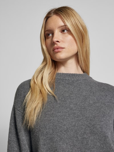 Peek & Cloppenburg Jake*s CasualStrickpullover Mit Gerippten Abschlüssen In Dunkelgrau Melange